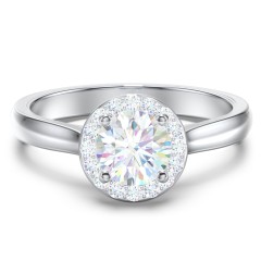 2.25 ctw Round Classic Halo Engagement Ring - 10k Solid White Gold – Tiger  Gems